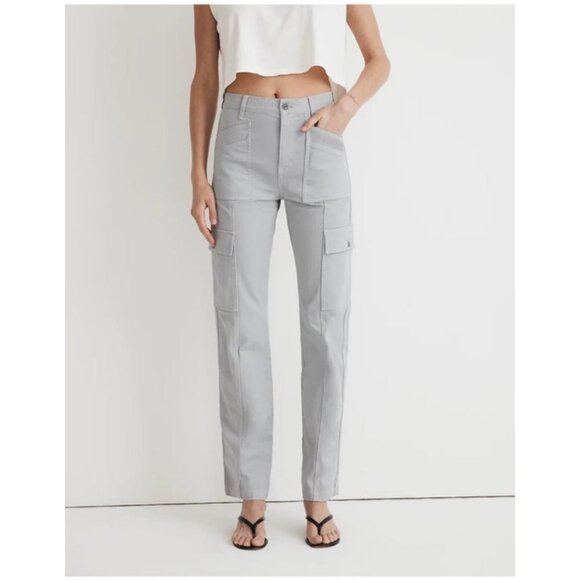Madewell 90s Straight Cargo Pants Gray Comfortable Fit Casual Style Size 24 - Picture 2 of 16